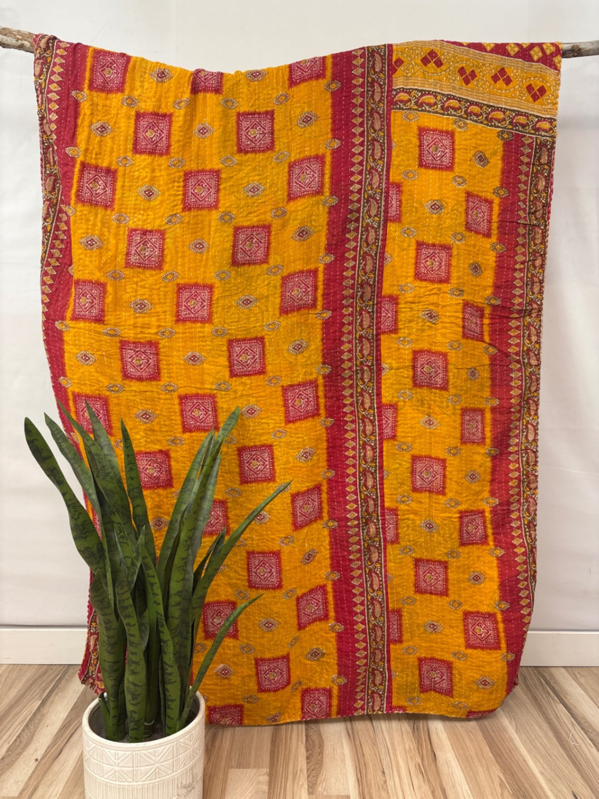 Patchwork Vintage Cotton Kantha Quilt - Twin