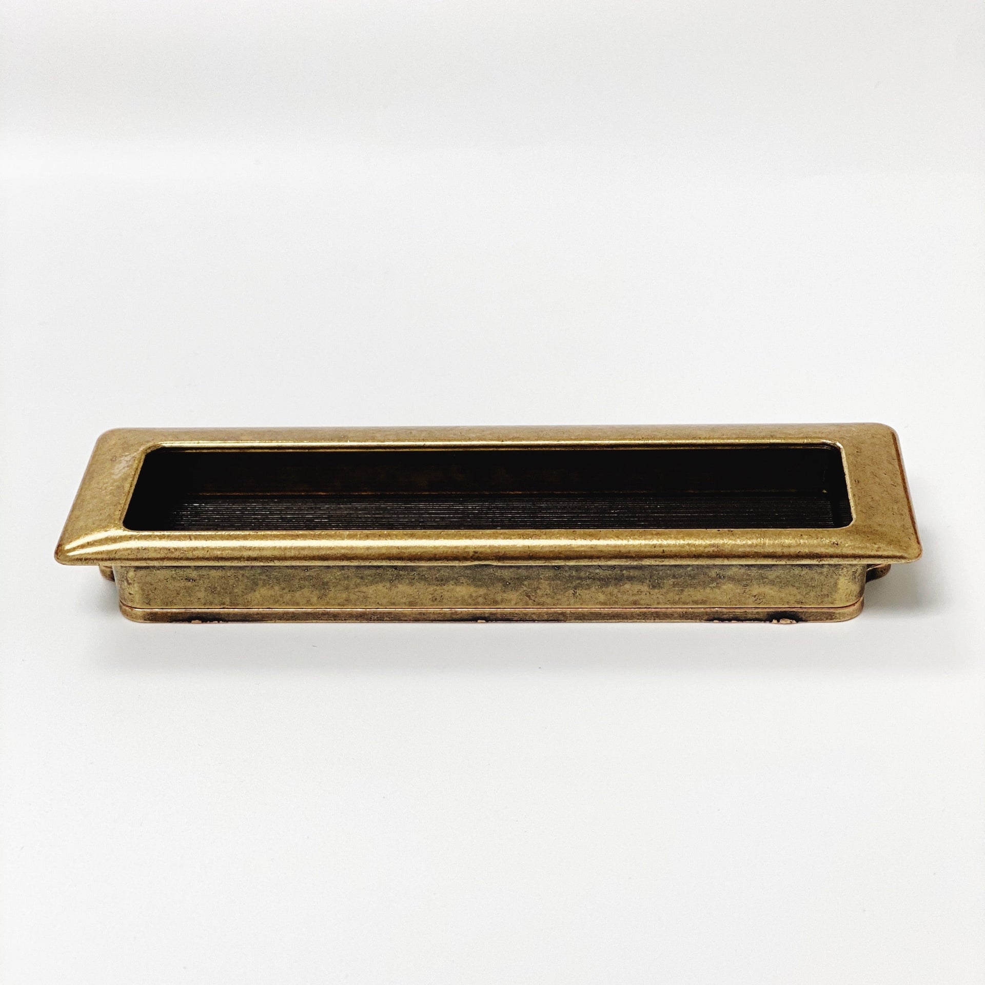 Recessed Antique Brass Closet and Drawer Pulls