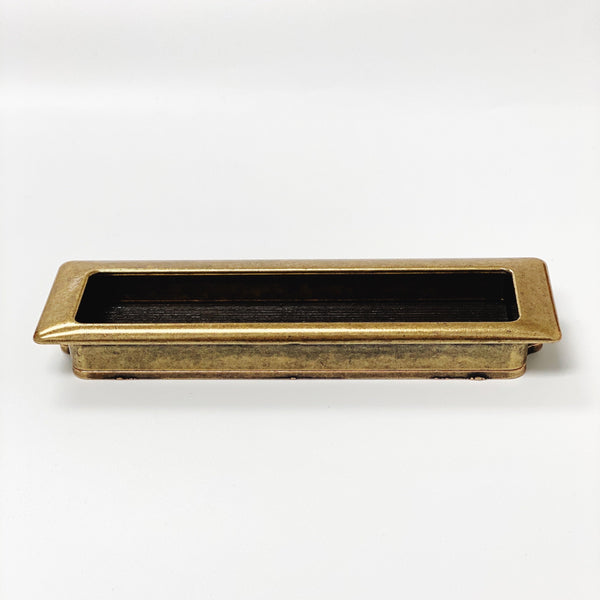 Recessed Antique Brass Closet and Drawer Pulls