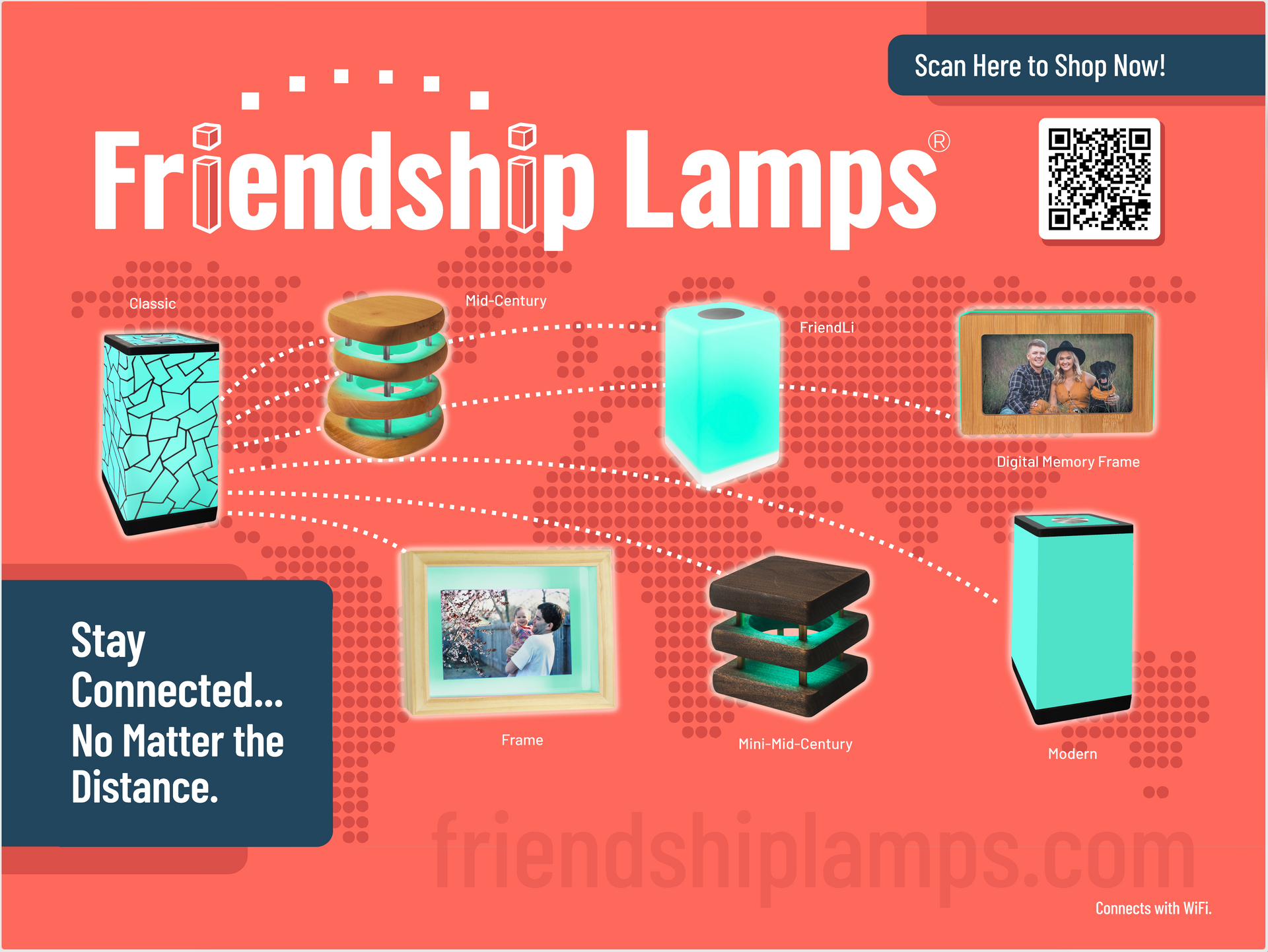Modern Design Friendship Lamp – Sleek Long-Distance Wi-Fi Touch Lamp | Stay Connected in Style
