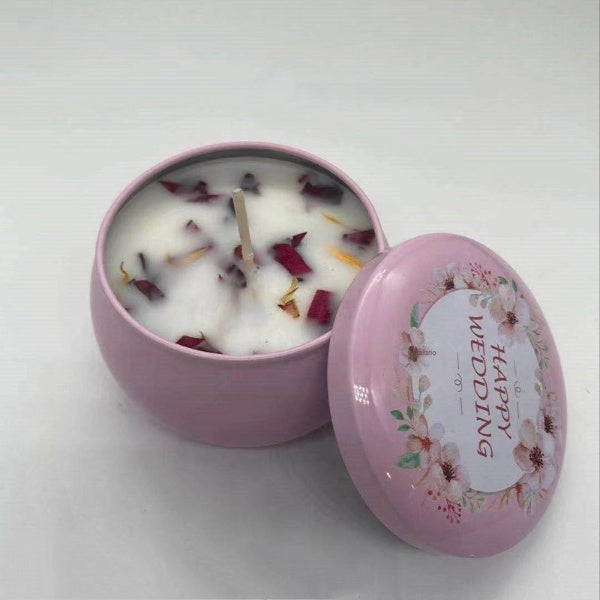 Natural Soy Wax Aromatherapy Candles With Dried Flowers