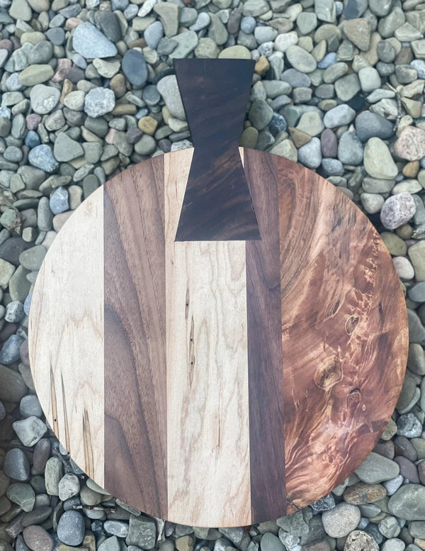 Ambrosia Maple and Black Walnut Dovetail Handle Cutting Board - Gifts for You 'n Me