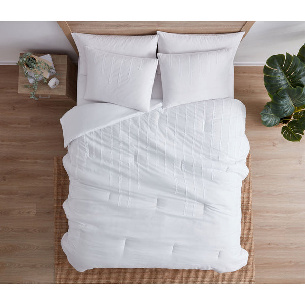 Jade + Oake Ridney Textured Stripe Soft Microfiber Comforter Set