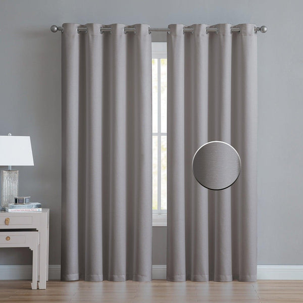 Angela Ribbed Textured Room Darkening Grommet Window Panel, 52x84 Inches