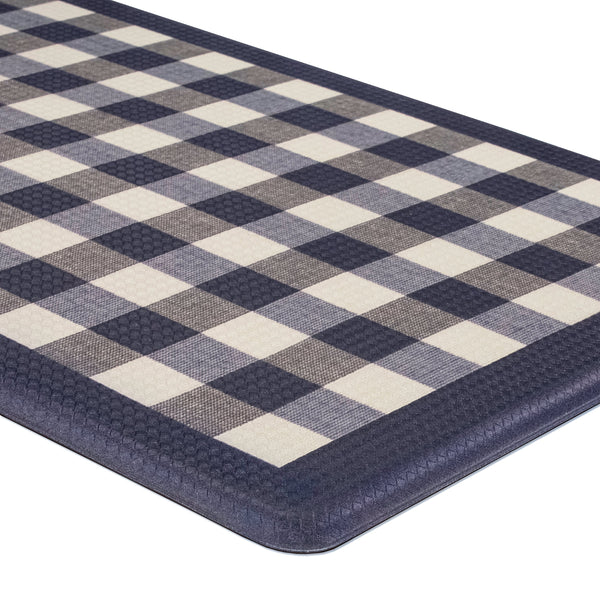Achim Decorative Buffalo Check Anti-Fatigue Mat, Navy, 18x30 Inches