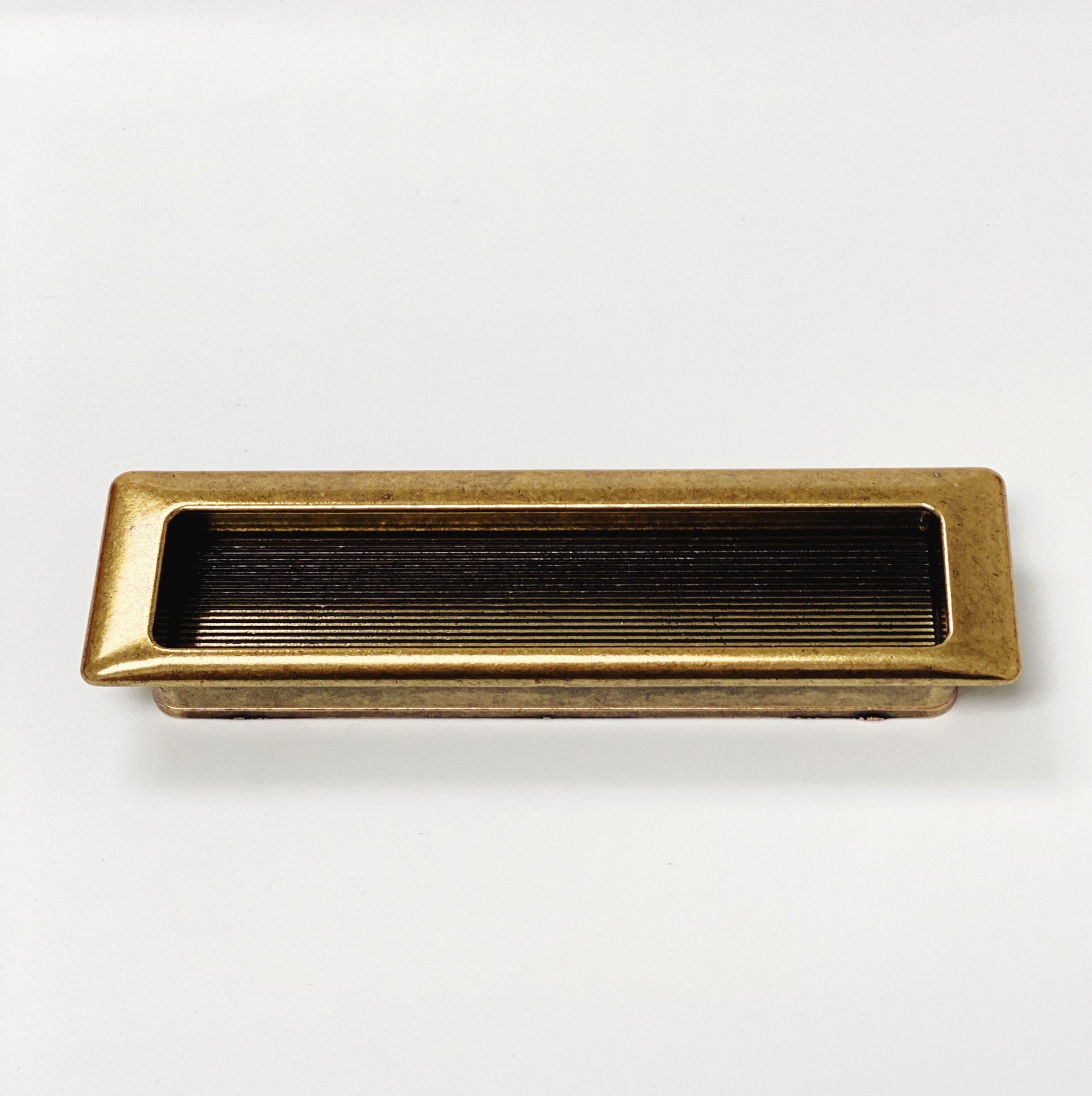 Recessed Antique Brass Closet and Drawer Pulls