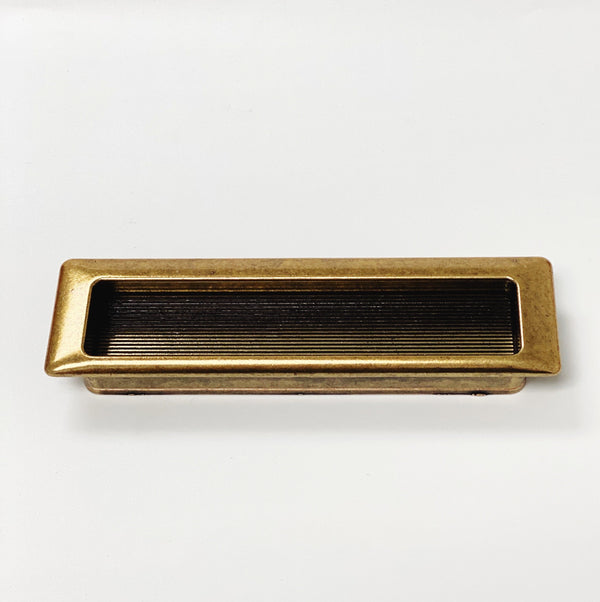 Recessed Antique Brass Closet and Drawer Pulls