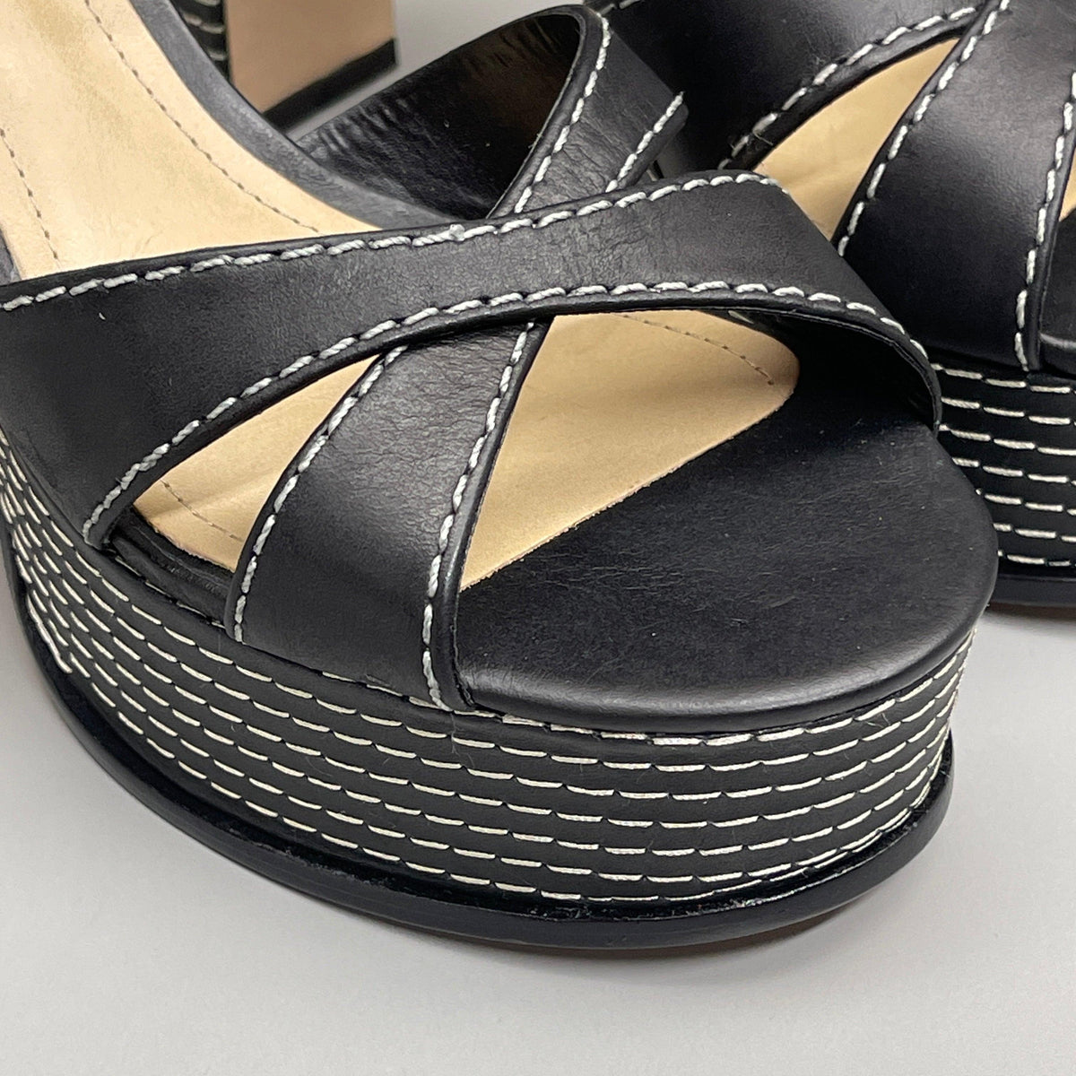 SCHUTZ Keefa Casual Women's Leather Sandal Black Platform 4