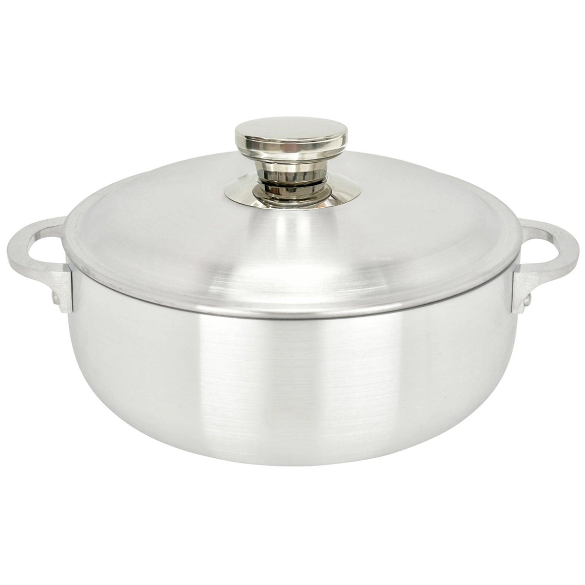 Chef Pro Commercial Grade Aluminum Caldero Stock Pot, Silver, 3.8 Quarts