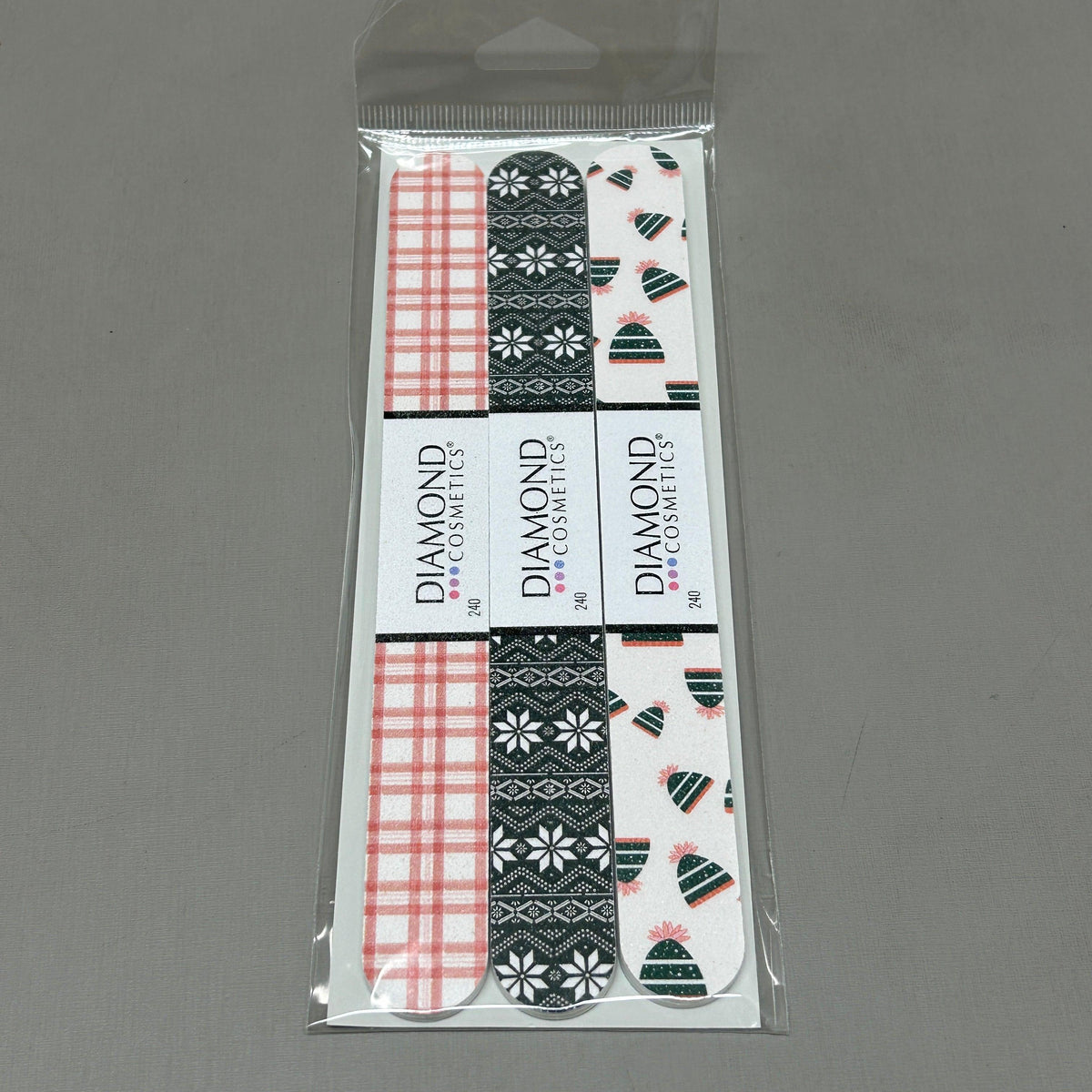 DIAMOND COSMETICS (3 PACKS of 3) Holiday Nail Files Multiple Prints 85386DT