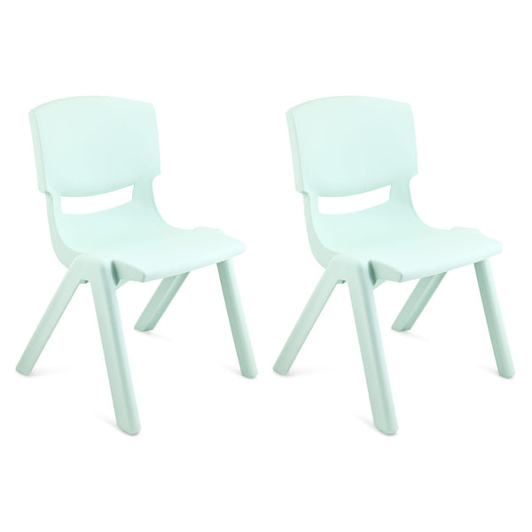 JOON Stackable Plastic Kids Learning Chairs, Mint Green, 20.5x12.75X11 Inches, 2-Pack (Pack of 2)