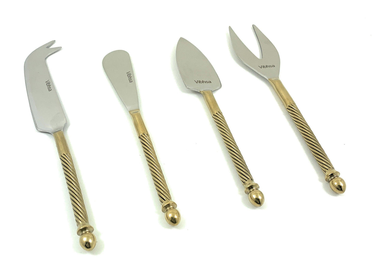 Vibhsa Cheese knives set of 4 Stainless Steel, Gold