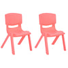 JOON Stackable Plastic Kids Learning Chairs, Coral, 20.5x12.75X11 Inches, 2-Pack (Pack of 2)