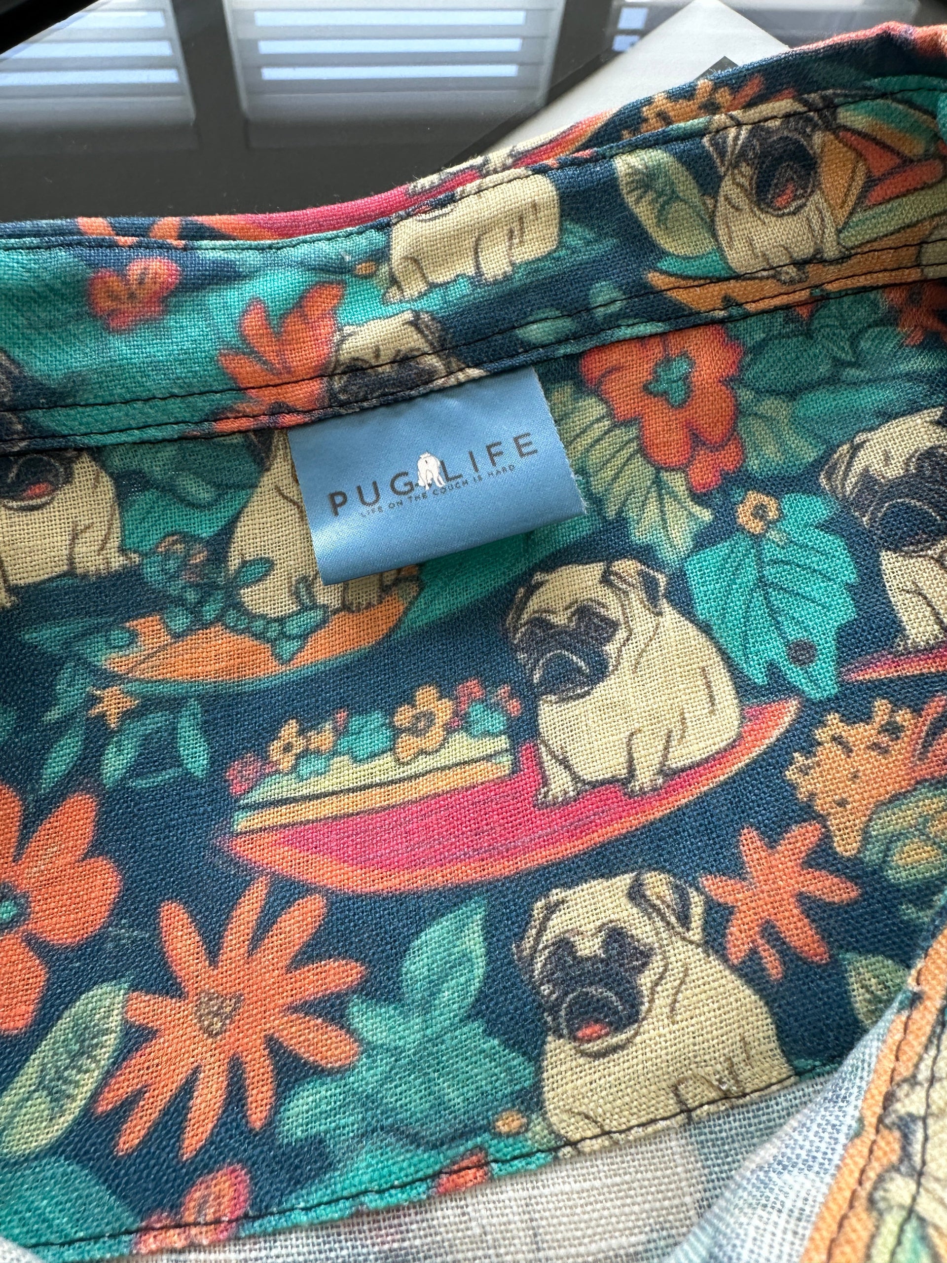 Grumpy Pug Aloha Camp Shirt