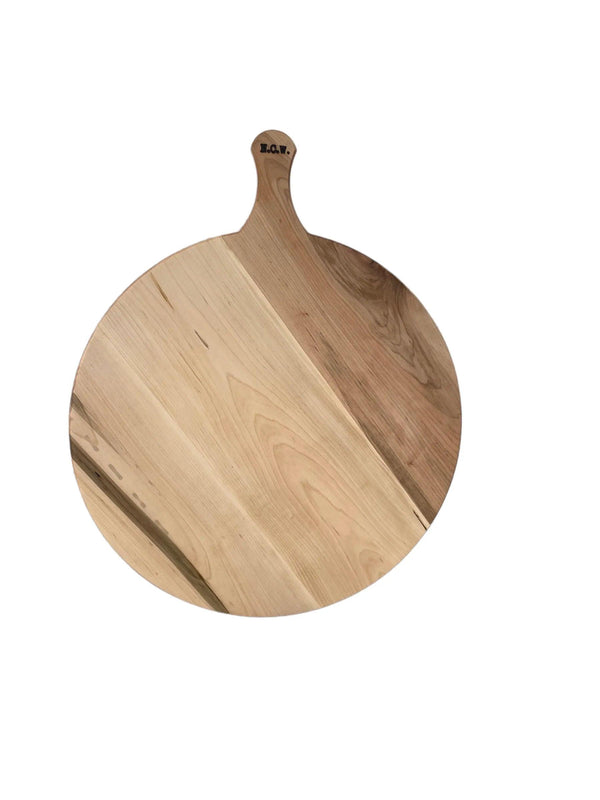 22” Ambrosia Maple Circle Cutting Board with Handle - Gifts for You 'n Me