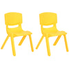 JOON Stackable Plastic Kids Learning Chairs, Yellow, 20.5x12.75X11 Inches, 2-Pack (Pack of 2)