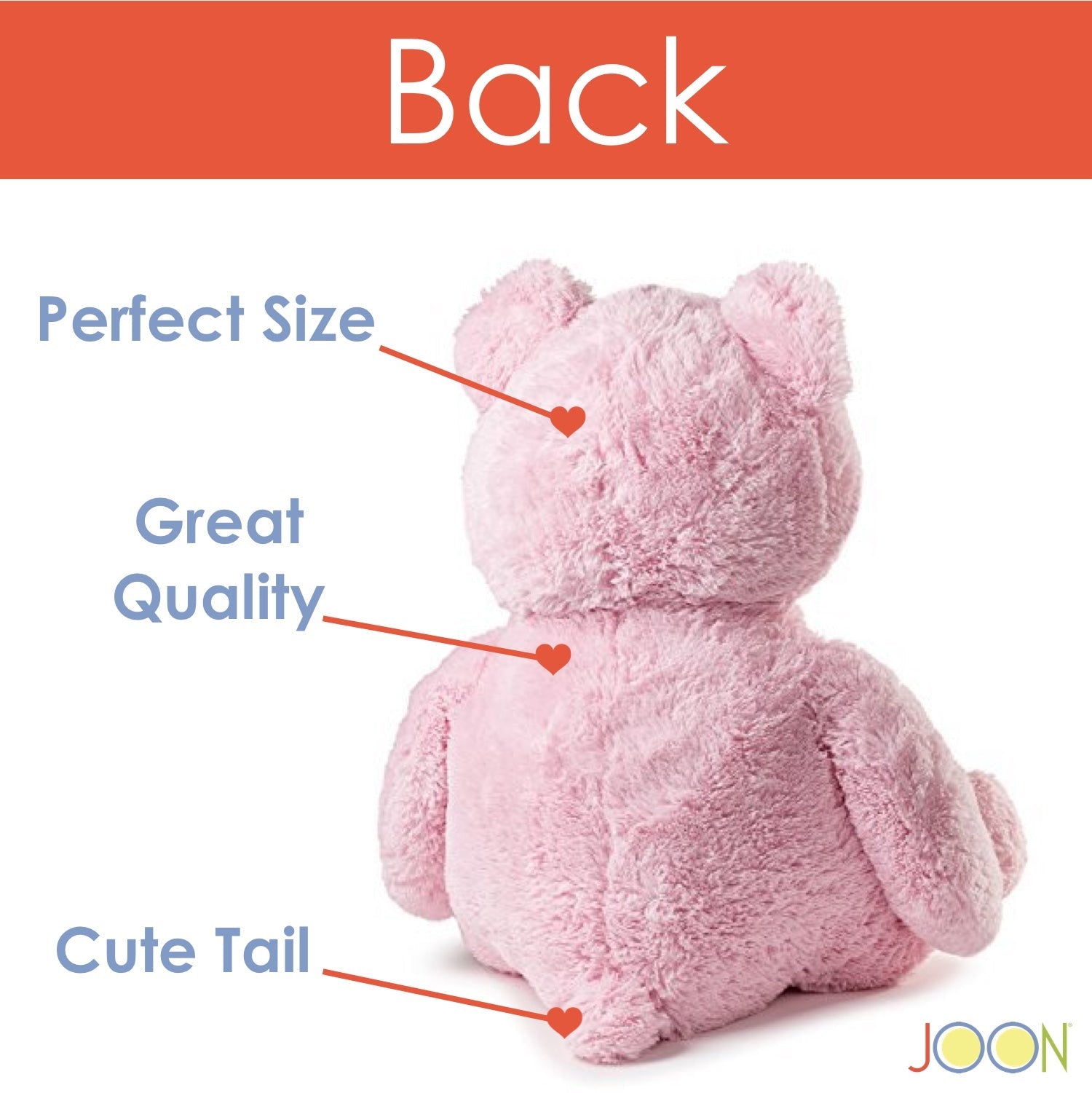 JOON Huge Teddy Bear With Ribbon, Pink