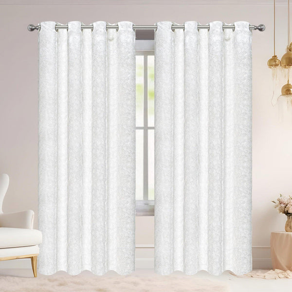 Adelia Ginkgo Biloba Leaf Room Darkening Grommet Window Curtain Panel, 54x84 Inches