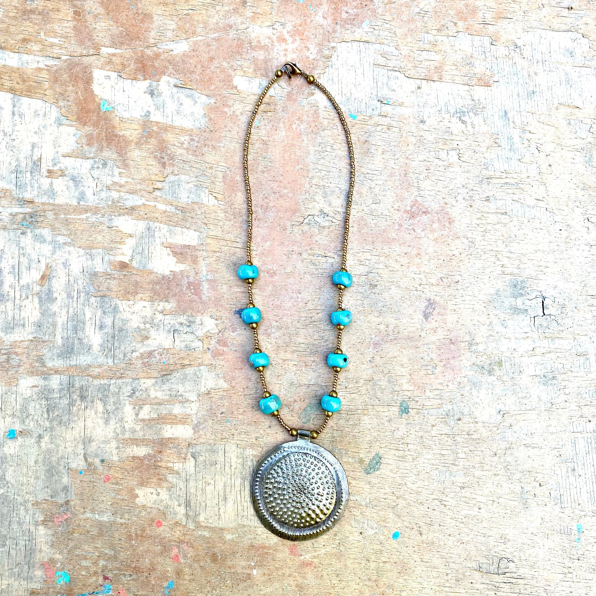 Steel Drum Medallion Necklace