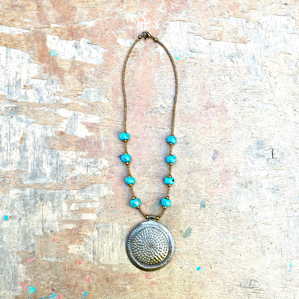 Steel Drum Medallion Necklace