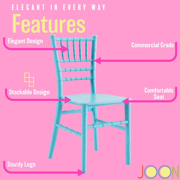 JOON 2 Pack Kids Tiffany Chiavari Chairs, 25x13x14.5 Inches