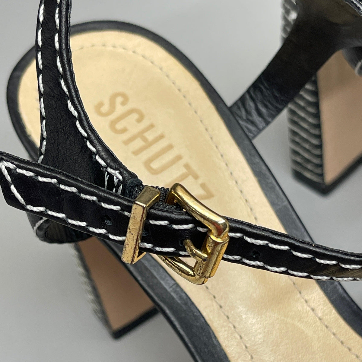 SCHUTZ Keefa Casual Women's Leather Sandal Black Platform 4
