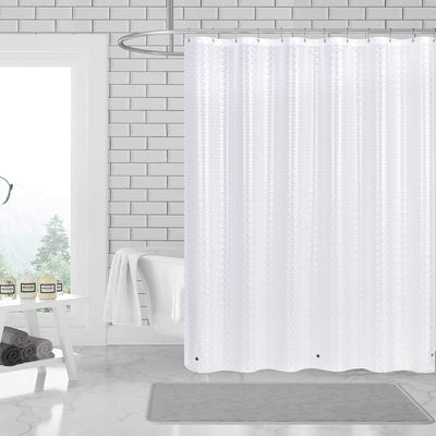 3D PEVA Sqaure Grommet Shower Liner With Magnetic Weighted Bottom, 70x72 Inches