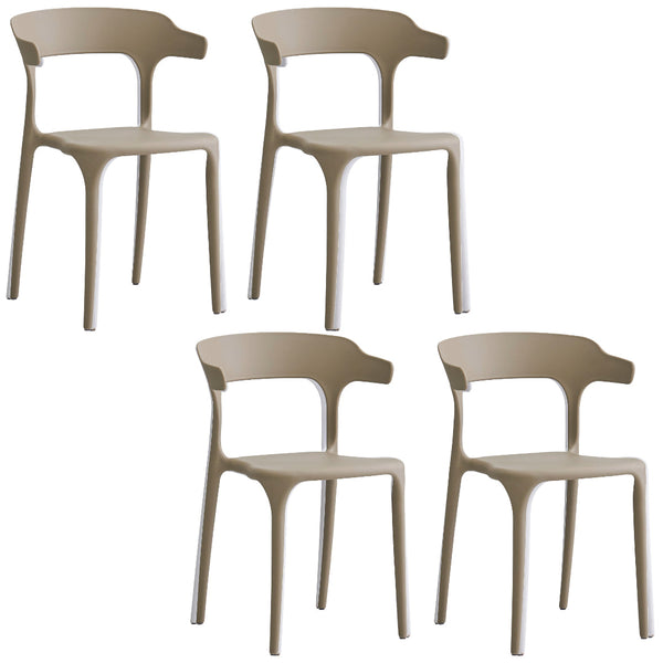 Just Relax Jasper Poolside Plastic Stacking Dining Chairs, Indoor-Outdoor, 4-Pack