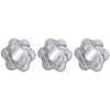 PREMIUS 3-Piece Flower Decorative Mirror Set, White, 26x9 Inches Overall