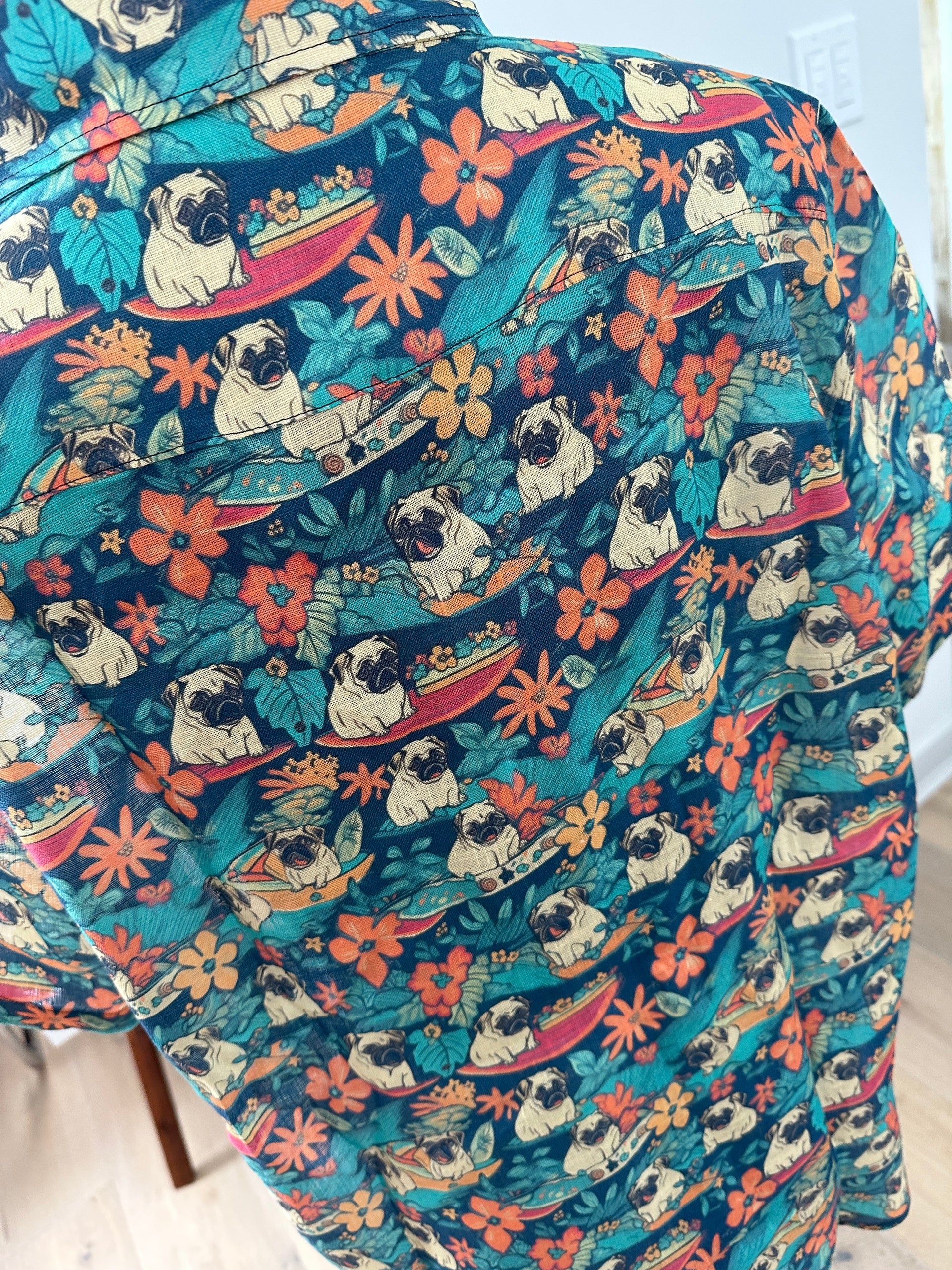 Grumpy Pug Aloha Camp Shirt