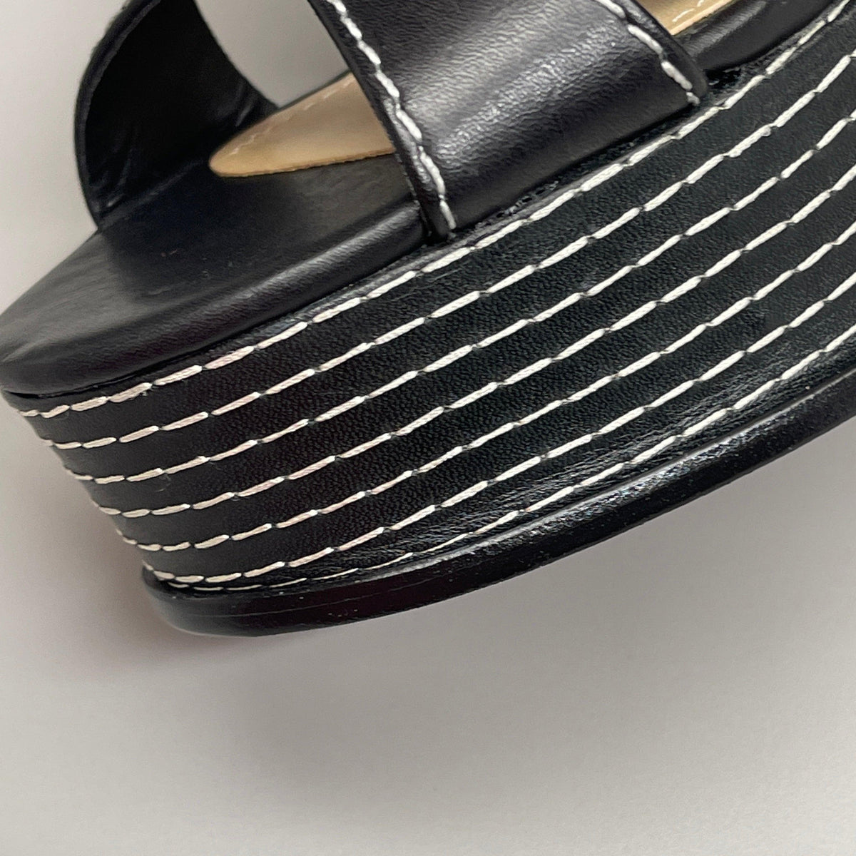 SCHUTZ Keefa Casual Women's Leather Sandal Black Platform 4