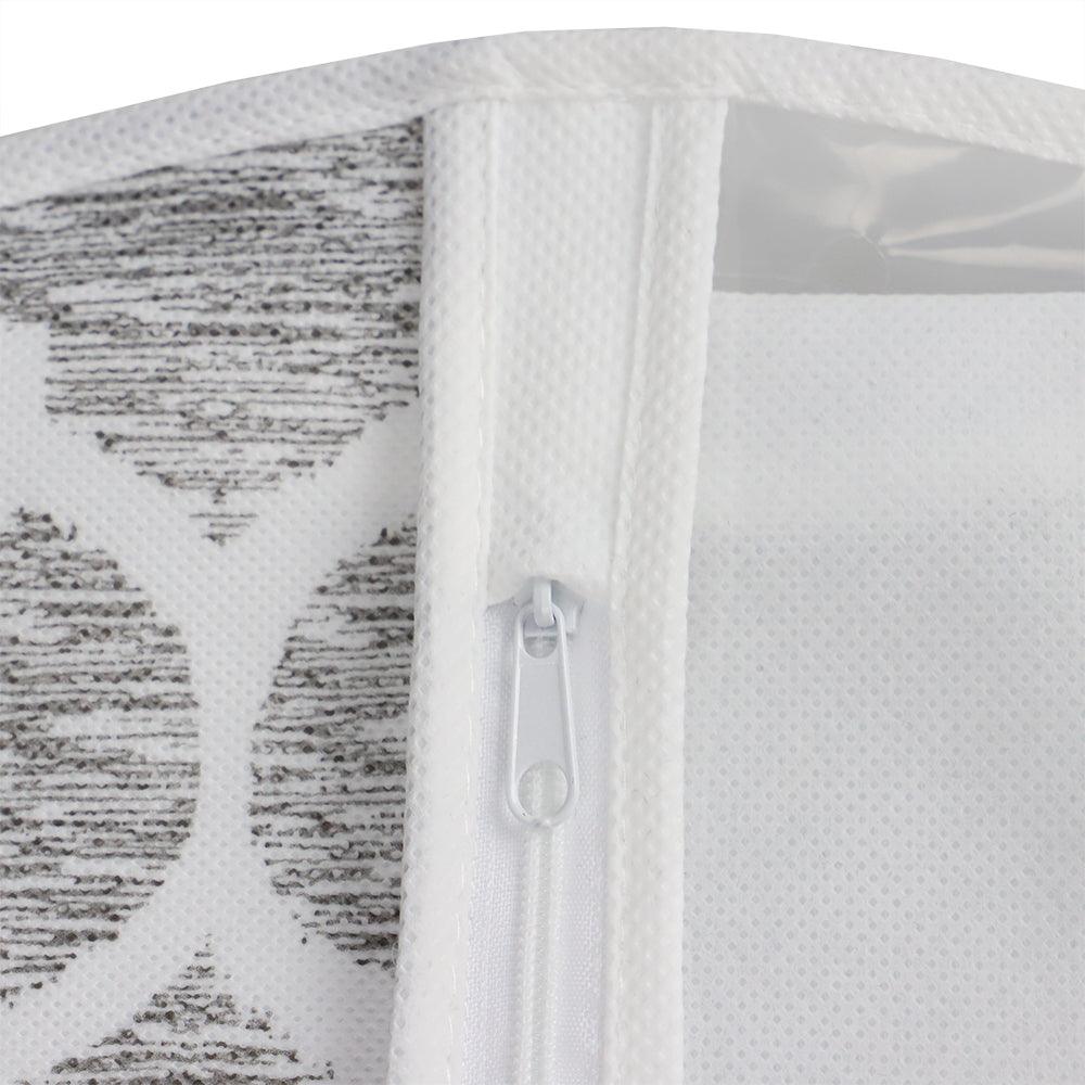 Home Basics Arabesque Non-Woven Suit Bag with Clear Window, White