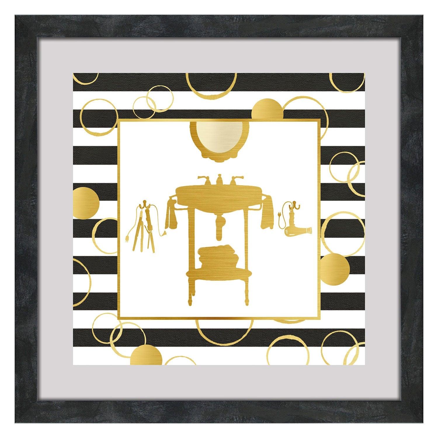 PREMIUS Floating Foil Sink Bathroom Wall Decor, 14x14 Inches