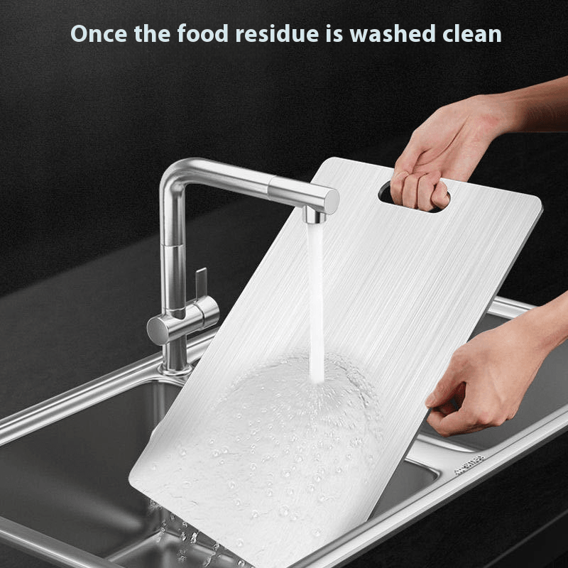 The thickened anti-mold stainless steel cutting board can be cut on both sides