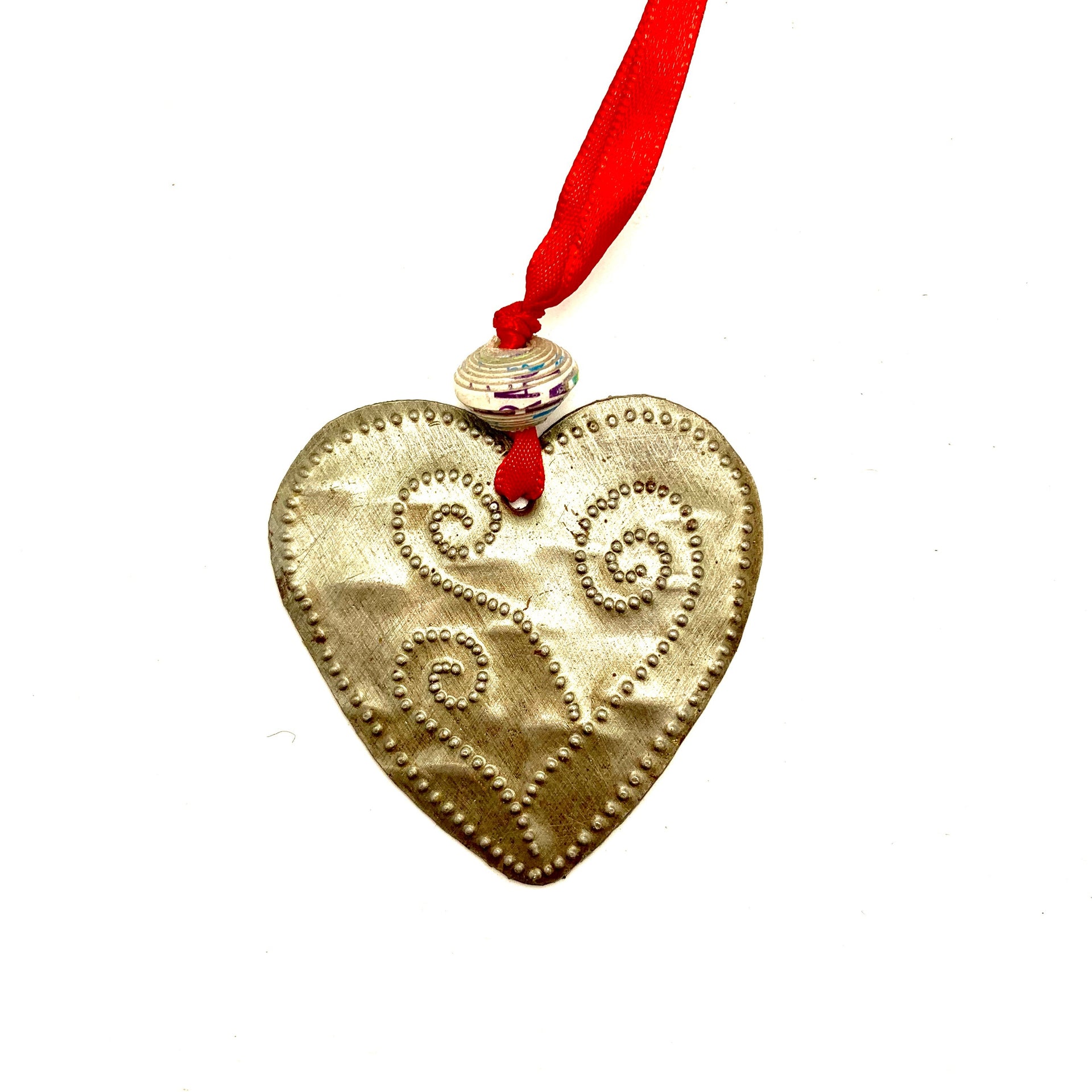 Whimsical Metal Heart Ornament