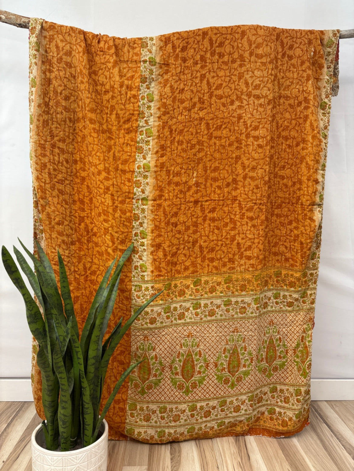 Patchwork Vintage Cotton Kantha Quilt - Twin