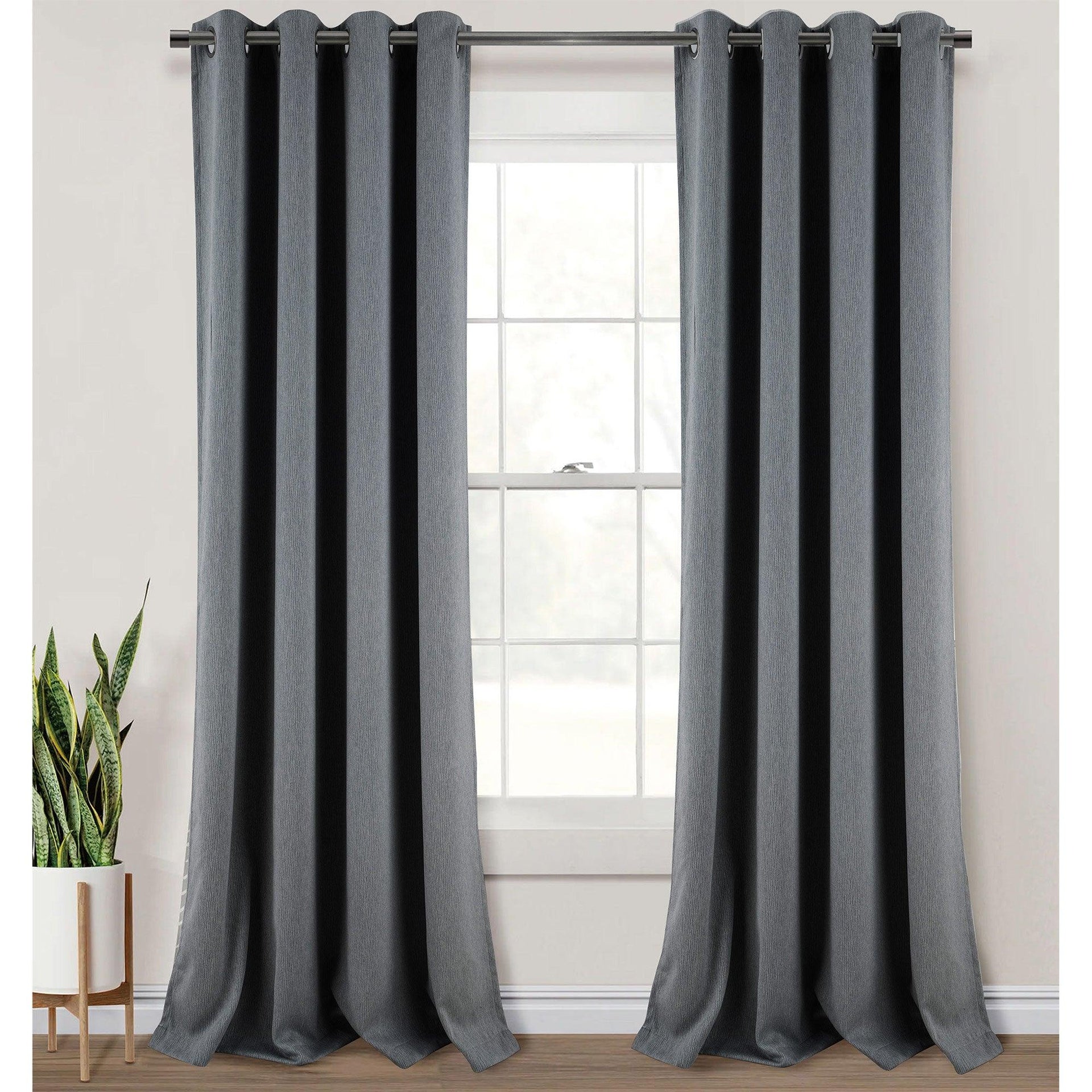 Salem Faux Linen Room Darkening Grommet Window Panel, 54x84 Inches