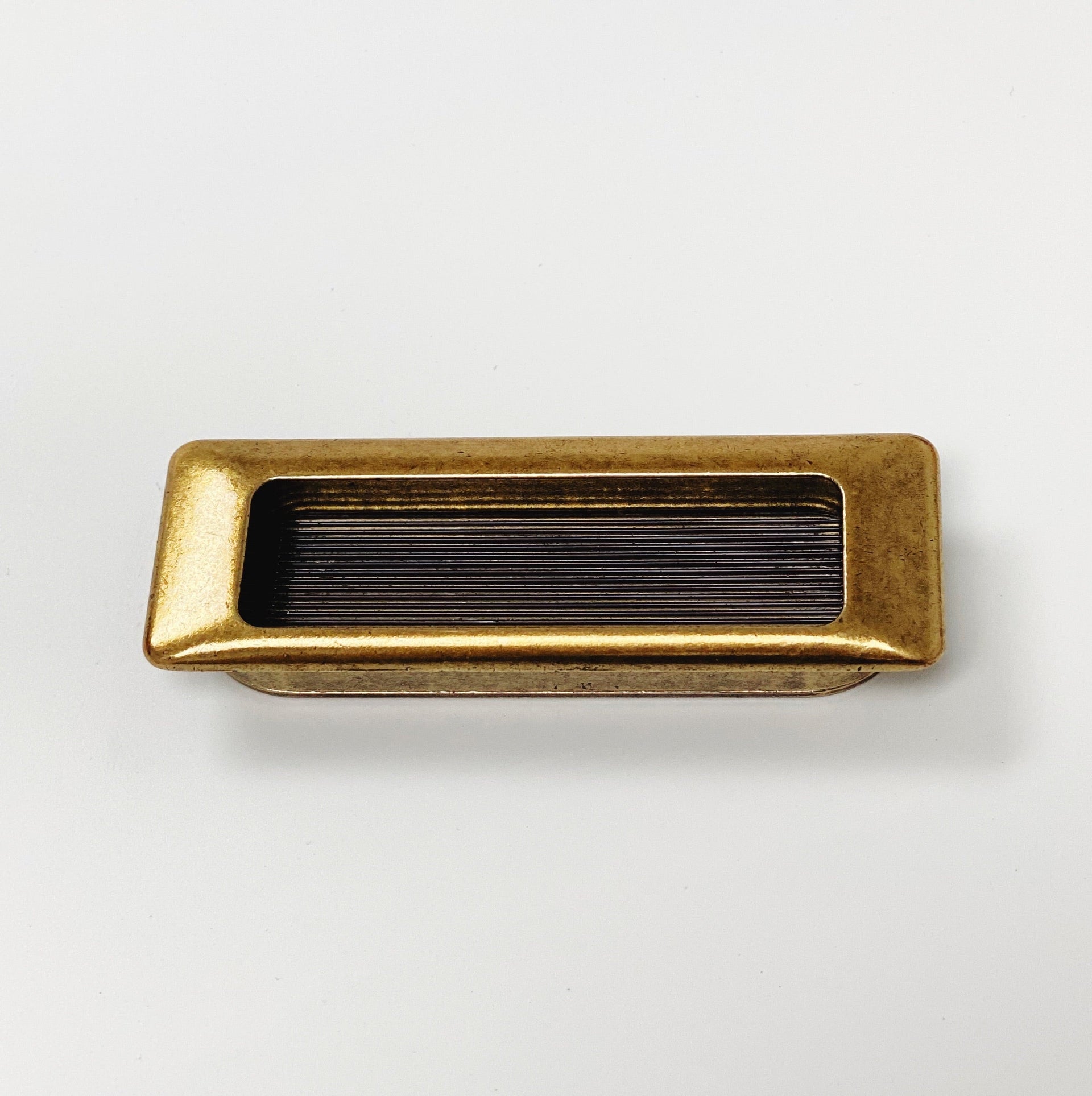 Recessed Antique Brass Closet and Drawer Pulls