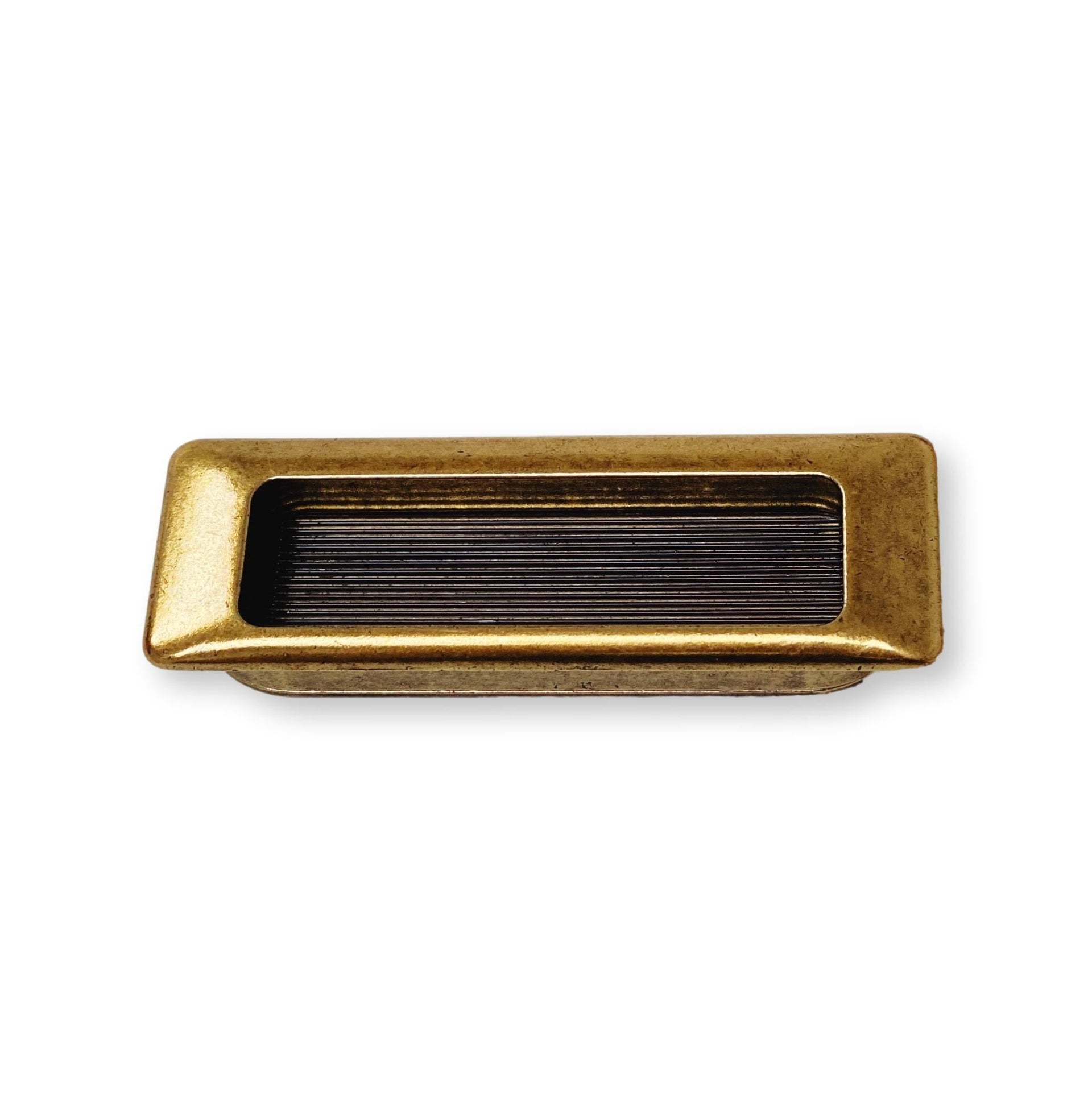 Recessed Antique Brass Closet and Drawer Pulls