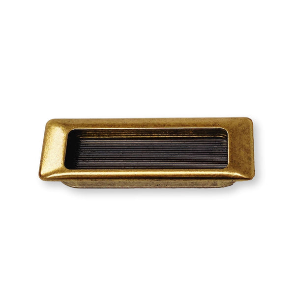 Recessed Antique Brass Closet and Drawer Pulls
