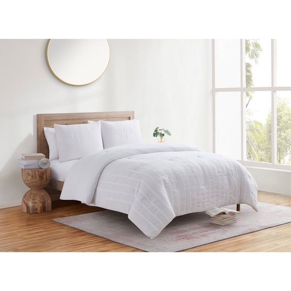 Jade + Oake Ridney Textured Stripe Soft Microfiber Comforter Set