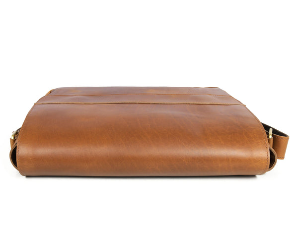 Spruce Leather Messenger Bag - Tawny Brown - Gifts for You 'n Me