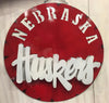 Nebraska Huskers 3D Round Recycled Metal Sign