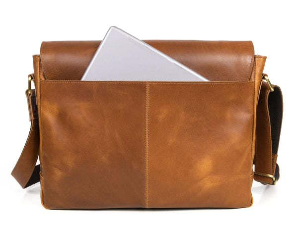 Spruce Leather Messenger Bag - Tawny Brown - Gifts for You 'n Me