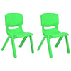 JOON Stackable Plastic Kids Learning Chairs, Green, 20.5x12.75X11 Inches, 2-Pack (Pack of 2)