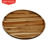 Zavis Green Acacia Wood Round Stackable Plate / Platter 16