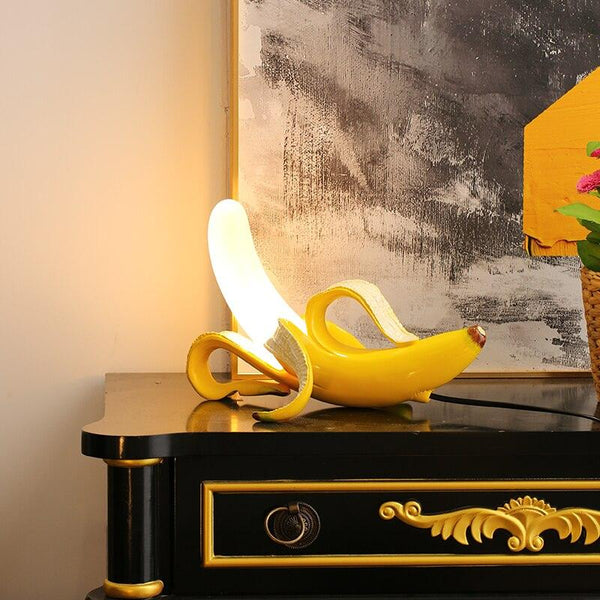 Banana Table Lamp Art Deco Brass Chrome Accent Light