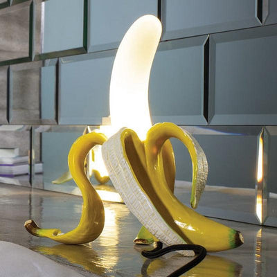 Banana Table Lamp Art Deco Brass Chrome Accent Light