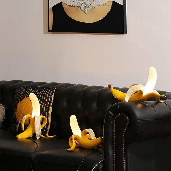 Banana Table Lamp Art Deco Brass Chrome Accent Light