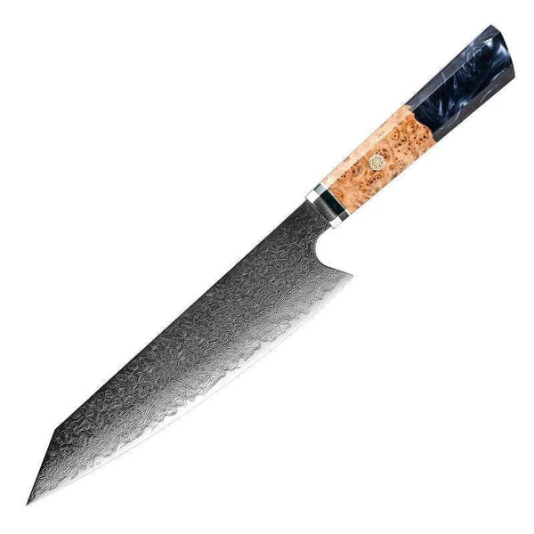 Imperium VG10 Damascus Chef's Knife with Exotic Olive Wood Handle & Sheath - Gifts for You 'n Me